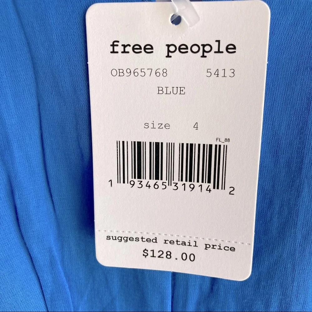 Free People Later Days Dress, sz 4, Blue